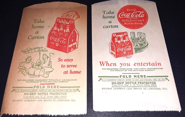 (4) 1930's  Coca Cola No-Drip Bottle Protectors - Unused