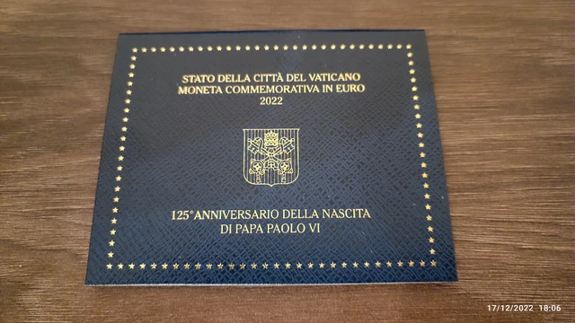 Vaticano 2022 - 2 euro GM ""125° compleanno di Papa Paolo VI"" in FDC, a Coincard