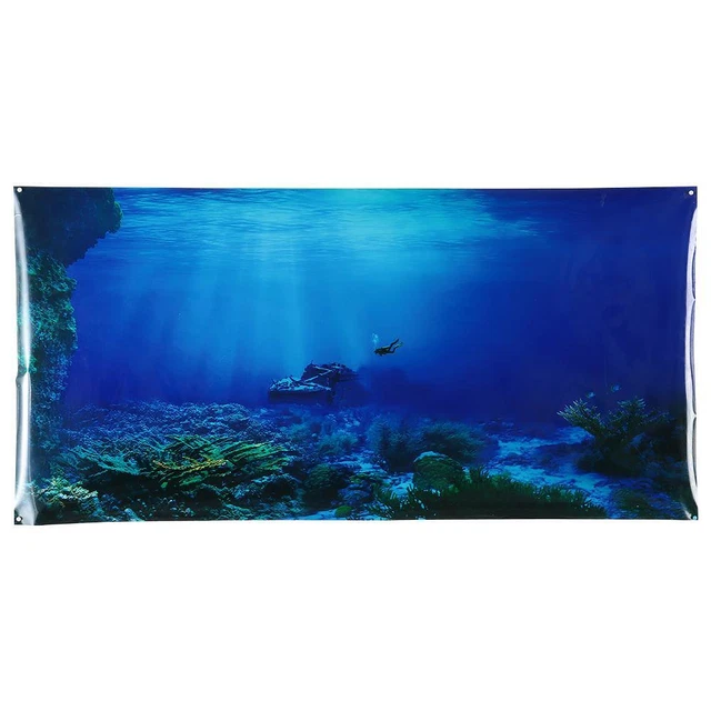 FISH TANK SELF Adhesive PVC Poster Backgrounds Wallpaper Sticker