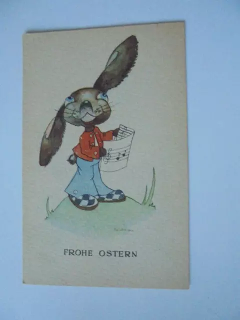 Künstler AK Frohe Ostern ver.Hase,Notenblatt usw. nicht gel.