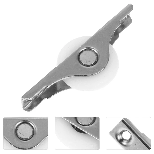 Lot De 4 Poulies Pour Porte Coulissante En Verre – Roulettes En Acier Froid – Argenté