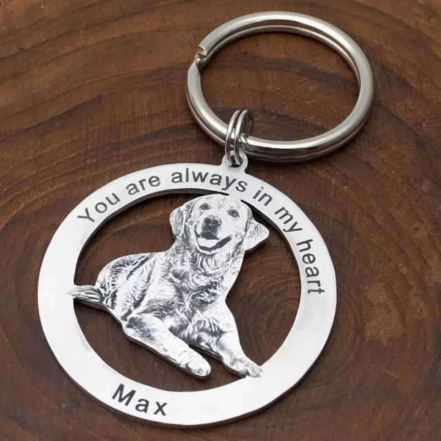Photo Keychain Custom Dog Keychain Personaised Picture Keyring Pet Memorial Gift 2
