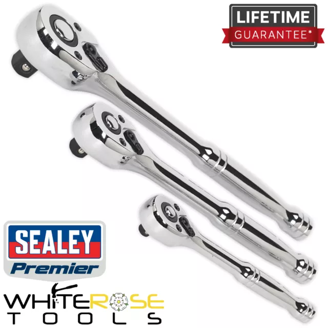 Sealey Ratchet Handle Wrench Set in Tray Pear Head Flip Reverse Premier 3pc
