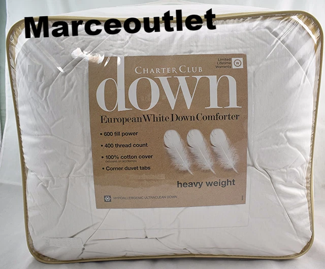 Charter Club European White Down Heavy Weight Comforter FULL / QUEEN