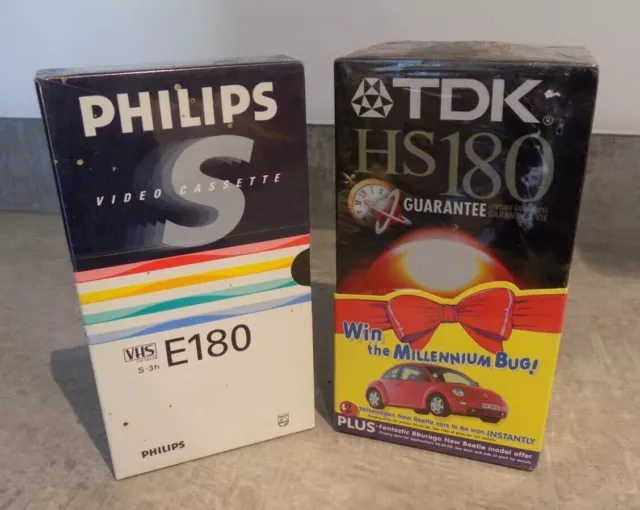 4 x 180 VHS Video Tapes, 3 x TDK HS180 & 1 x Philips E180.