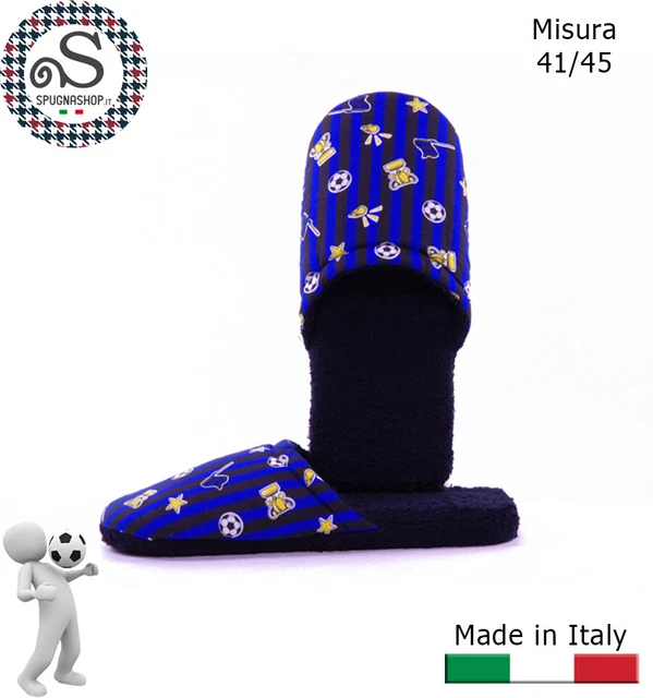 Ciabatte, ciabattine, Pantofole Uomo 41/45 Idea Regalo Bianco Nero TIFOSO Inter