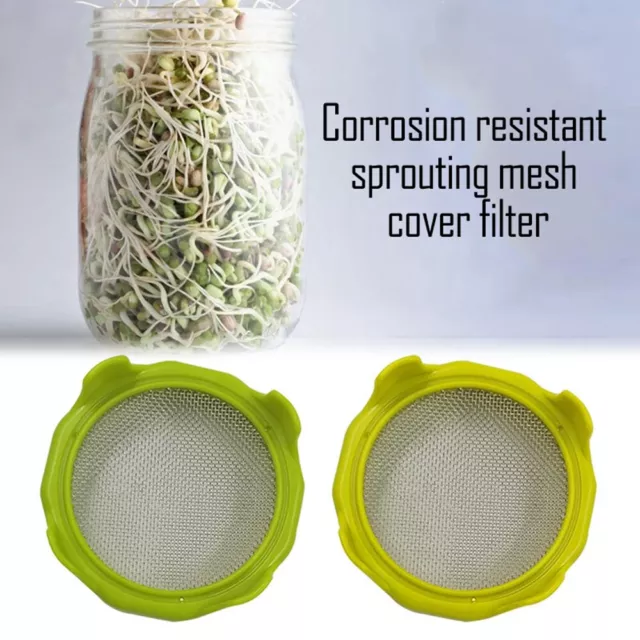 1PC Sprouting Lid with Stainless Steel Screen for Wide Mouth Jar Sprouter Filter