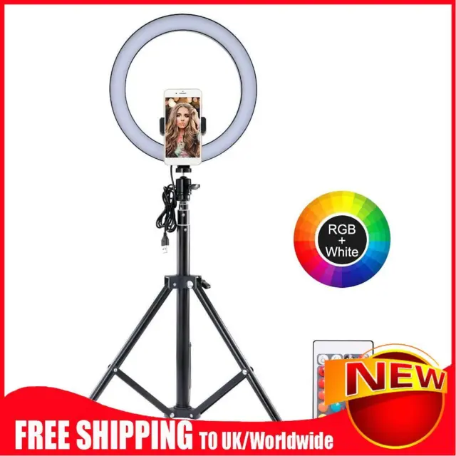 10 Inch LED Selfie Ring Light RGB Circle Fill Light for Makeup Live Streaming