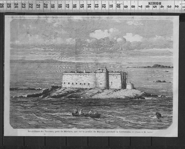 G378 / Gravure 1888 /  Le Chateau Du Taureau Pres De Morlaix