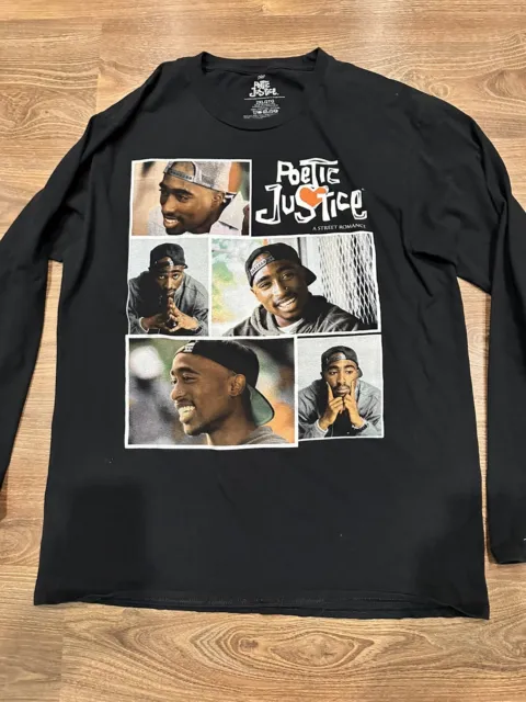2Pac Poetic Justice Shirt Adult XXL Black Long Sleeve Rap Mens