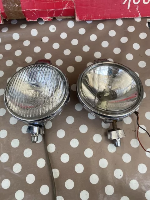 Coppia Originale Vintage Auto Classica Lucas FT/LR 6/9 6"" Lampada faretti Nebbia Anteriore