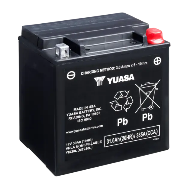 Motorradbatterie Yuasa YIX30L 12V 30Ah 400A AGM  YIX30L-BS