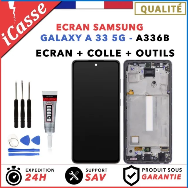 ECRAN COMPLET avec CHASSIS pour SAMSUNG GALAXY A33 5G SM-A336B OUTILS + COLLE