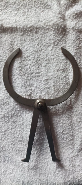 Vieux Compas D'épaisseur - Outil Ancien En Acier - Mesure Intérieur/extérieur