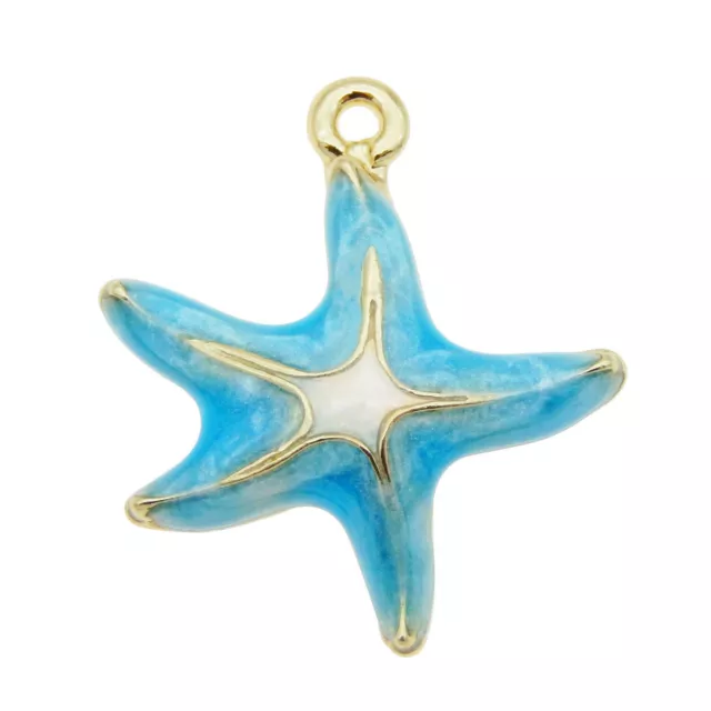 12 Stück Legierung Emaille Sortiert Seesterne Anhänger Charme Schmuck Zubehör