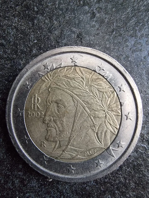 1 Cent Münze Aus Italien Fehlprägung 2002 2 EURO MÜNZE 2002 Italien Dante Alighieri FEHLPRÄGUNG rare selten EUR