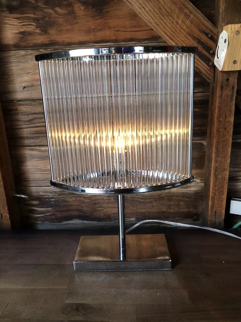 Lamp Luminare Lillian August Type Classic Art Deco  Table Lamp Glass/ Chrome