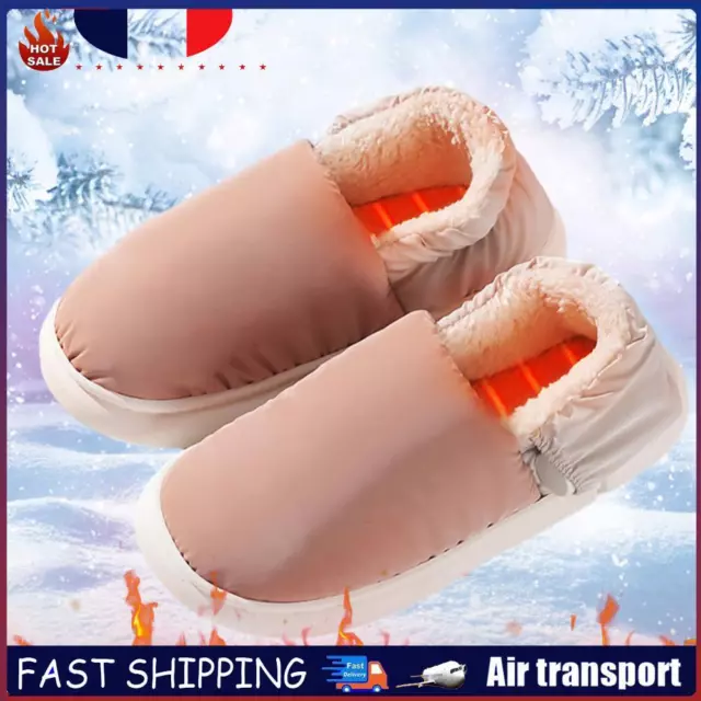 Unisex Electric Heating Slippers USB Heated Slippers for Winter (Pink 40-41) FR