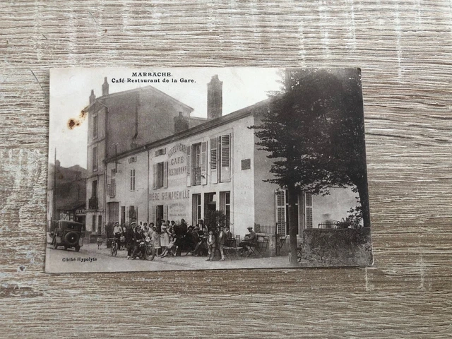 CPA Carte Postale 54 MARBACHE Café-Restaurant de la Gare vers 1920