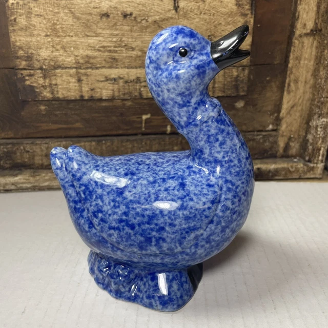 Vintage Lipco Blue Speckled Duck Made In Taiwan R.O.C.