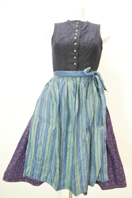 Dirndl originale Lanz viola con cucitura decorativa eccezionale con grembiule taglia 36