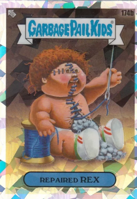 Repaired Rex Topps Chrome Garbage Pail Kids Series 5 Atomic Refractor #174B 2022
