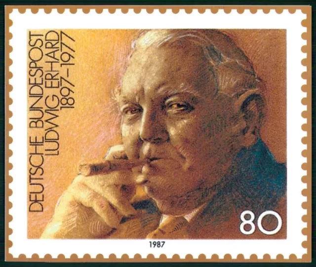 POSTE TEDESCHE REGALO 1987 LUDWIG ERHARD FÜRTH/BAYERN POLITIK RARO!! ua95