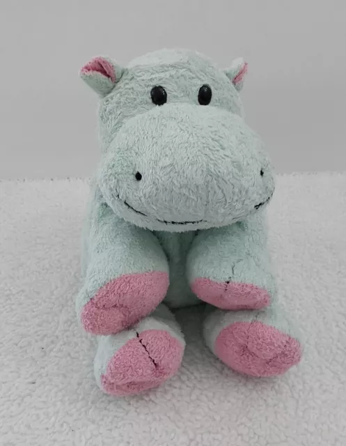 Vtge. 2002 TY Pluffies Hippo Tubby Plush Doll Tylux Lovey Mint Green Pink Floppy