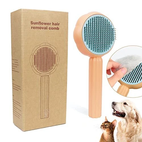 Pet Hair Remover Dog Cat Comb Grooming Massage Deshedding Self Cleaning Brush