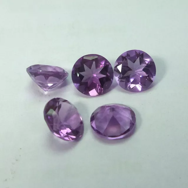 8 MM Top Natürlich Amethyst Rund Schliff 5 Teile Lot Februar Geburtsstein Für 2