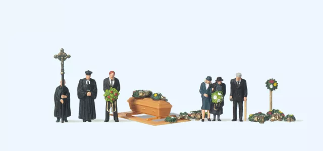 Preiser 79193 Protestant Funeral Scene (6) Figure Set N Gauge