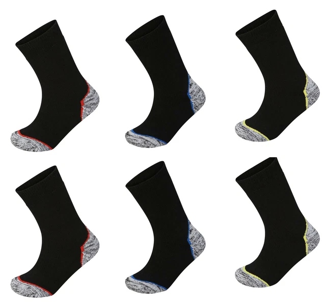Trekking Socks 6 Pairs Of Mens Padded Sole Anti Blister Hiking Work Boot Sock