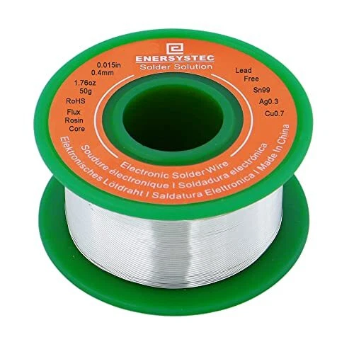 0.4mm Solder Wire Ultra Thin Gauge 0.015 inch Diameter Rosin Core Lead-Free 1