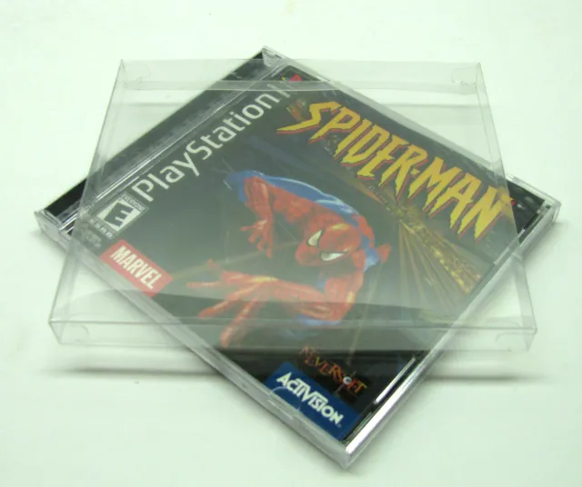 50x SONY PS1 PLAYSTATION ONE CIB CD - CLEAR PROTECTIVE BOX PROTECTOR SLEEVE CASE