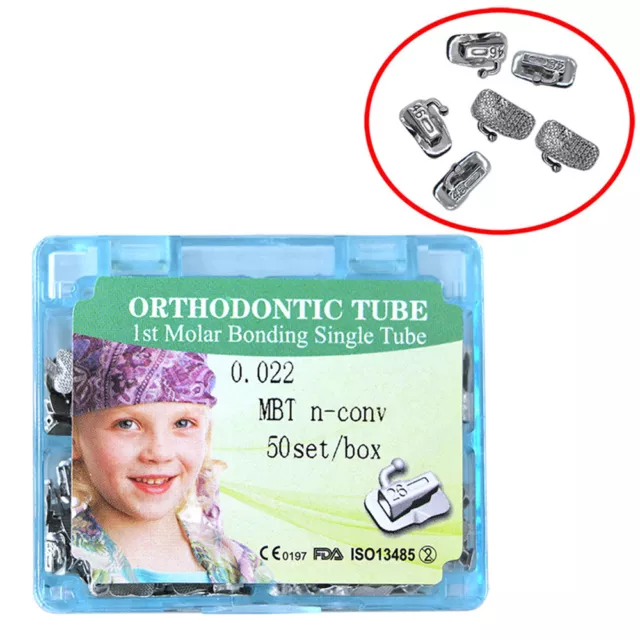 Orthodontie dentaire 1ère molaire tube buccal simple collant MBT 0,022 50 ensembles/boîte