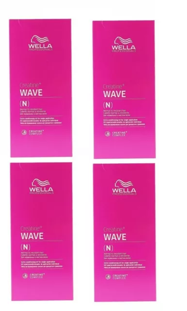 Wella Perm Creatine+ Wave (N) Normal To Resistant Hair Pack of 4