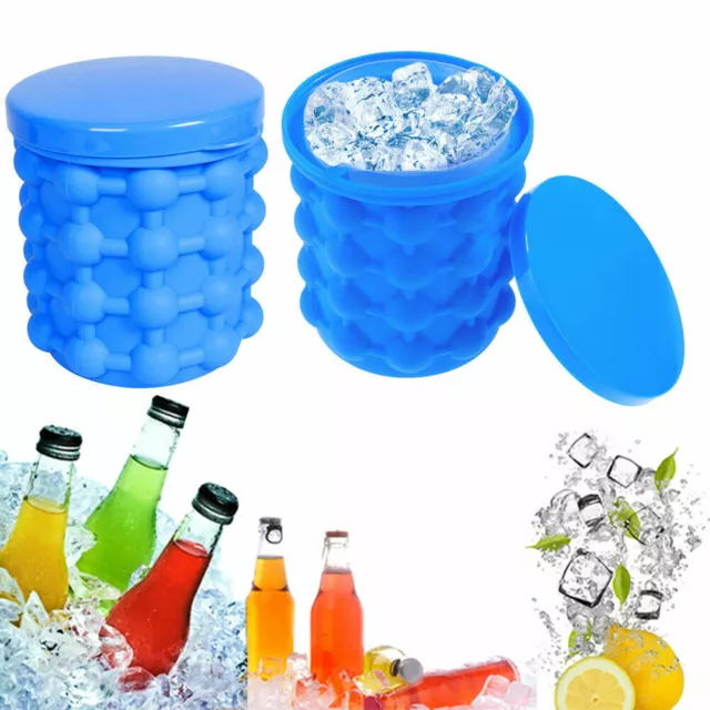 Silicone Ice Cube Tray Mould Plastic with Lid Home Freezer Maker Kitchen Tool