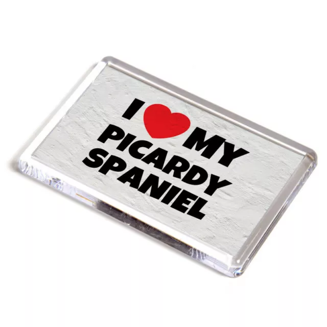 FRIDGE MAGNET - I Love My Picardy Spaniel - Pet Dog Breed Gift