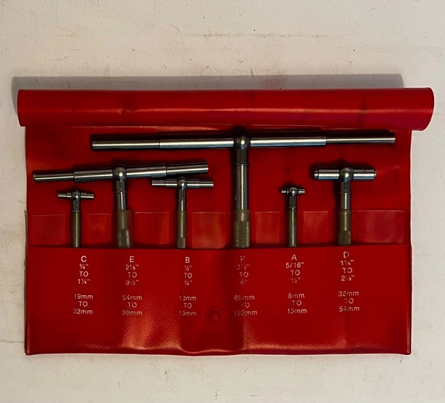 Starrett No.S579H Set of 6 Telescoping Gages 5/16-6" Range