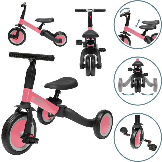 Tricycle évolutif ib style® LOKI 4 en 1 pour enfant de 1 à 5 ans - Ros... pas cher