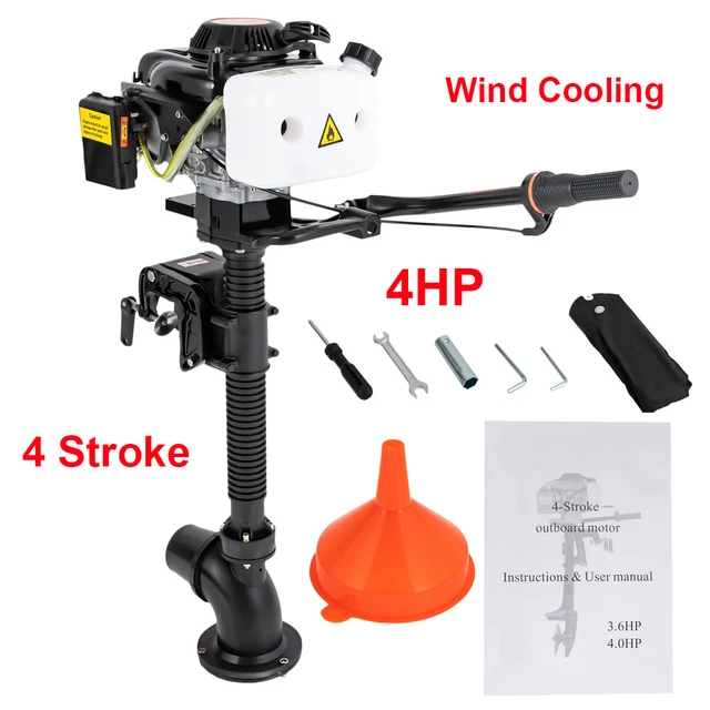 4-Stroke 4HP Jet Pump Heavy Duty Outboard Motor Boat Engine Wind Cooling System