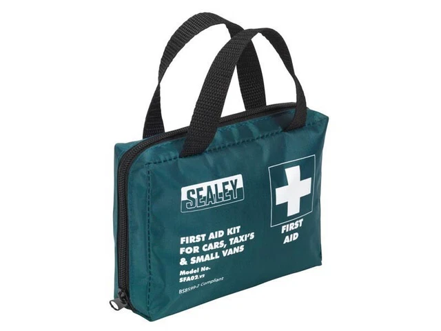 Sealey Compact Travel First Aid Kit For Cars Taxis Vans Emergency Set SFA02