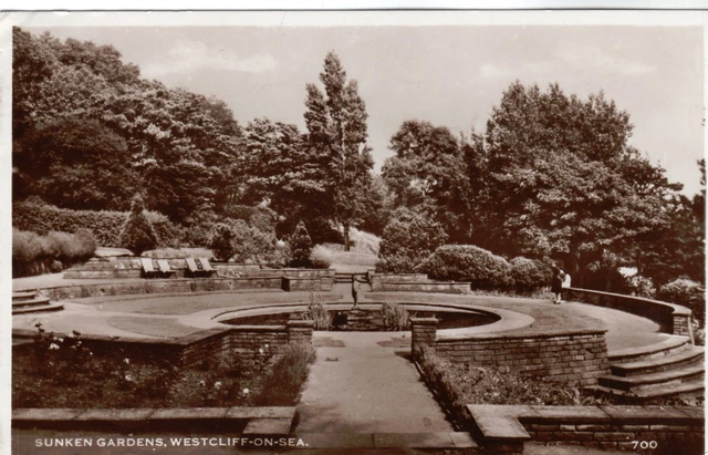 Sunken Gardens - Westcliff On Sea Real Photo Postcard 1958 / Southend