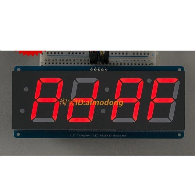 Durable Red 1.2' 4 Digit 7 Seven Segment LED Display Screen IIC for Arduino New