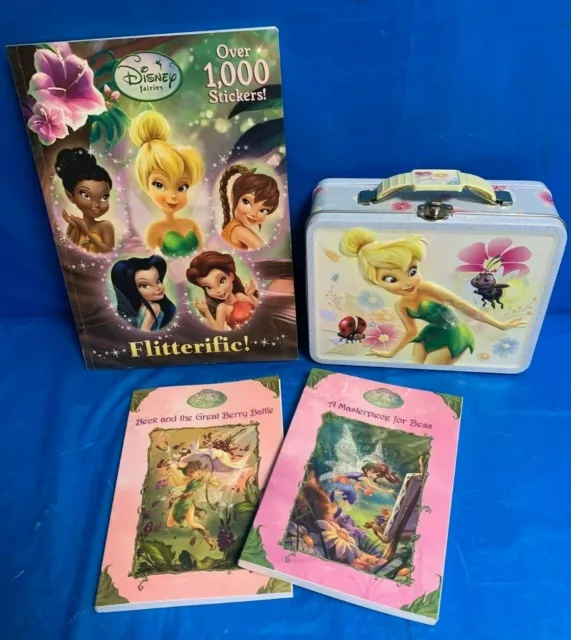 Disney Tinkerbell  Tin Lunch box, Sticker Book & 2 chapter books