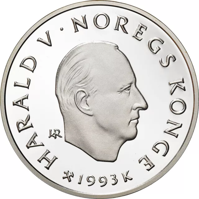 [#950296] Münze, Norwegen, Harald V, 100 Kroner, 1993, BE, STGL, Silber, KM:449