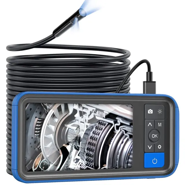 50FT Dual Lens Endoscope Camera with Light,  4.5" HD Sewer Snake Borescope Inspe