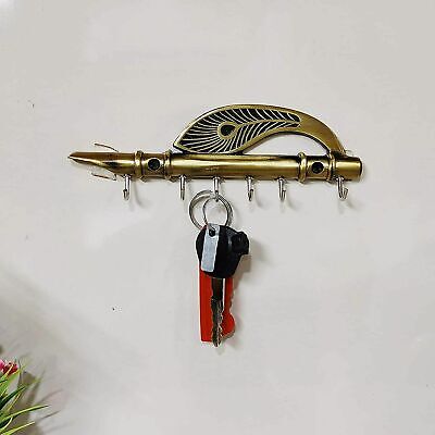 Metal Pankhi Flute Key Holder Decorative for Wall Hanging