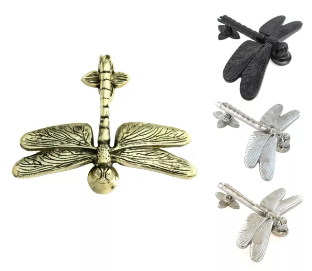 Brass, Iron, Chrome & Nickel Dragonfly Door Knocker - vintage animal knockers