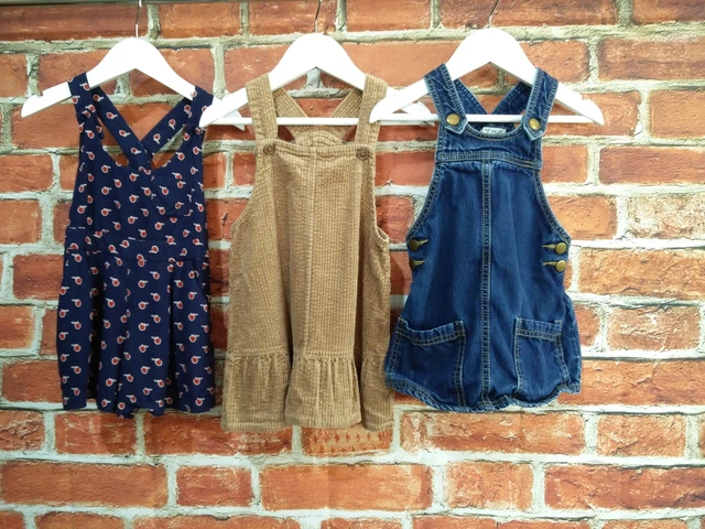 Baby Girl Bundle Aged 18-24 Months 100% Next Dungaree Dress Playsuit Denim 92Cm